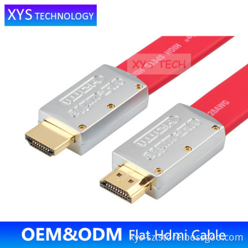Gold Plated Plug 1.4 Version 1080P flat hdmi cable/